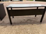 Black Office Desk w/ Cable Ports and Modesty Panel Workstation - 140x60cm - Image 46