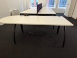 D-End White Office Desk Modern Design Workstation, Cable Management - 200cm - Image 18