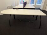 D-End White Office Desk Modern Design Workstation, Cable Management - 200cm - Image 20