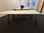 D-End White Office Desk Modern Design Workstation, Cable Management - 200cm - Image 22