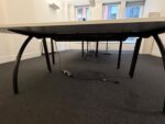 D-End White Office Desk Modern Design Workstation, Cable Management - 200cm - Image 24