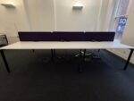 6-Person Office Bench Desk Workstation Back-to-Back with Partition Screens 360cm