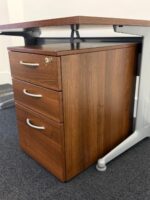 Office Desk with 3 Drawer Pedestal Cabinet, Walnut Effect - 140 cm Workstation - Image 21