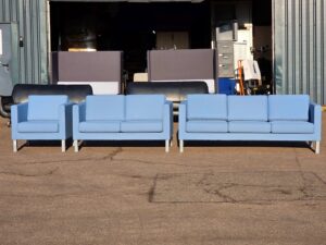 Kinnarps Scandinavia Office Sofa Light Blue Fabric 1/2/3 Seater - Reception