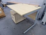 Office Wood Compact Desk Rectangular 100cm + Free Mobile Lockable Pedestal - Image 10