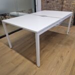 Used White 2-Person Bench Office Desk – 100cm Workstation – Fast UK Delivery 🚚