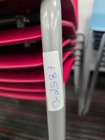 Kinnarps Stackable Visitor Chairs, Red Plastic Shell and Steel Frame - Set of 18 - Image 4