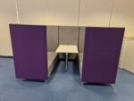Techo Office Reception Sofa Booth - 4 Person High Back and Privacy Panels