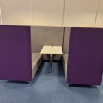 Techo Office Reception Sofa Booth - 4 Person High Back and Privacy Panels