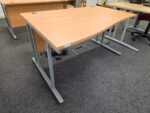 Left-Hand Office Wave Desk Wooden – 140cm - Mobile Lockable Pedestal Available - Image 7