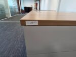Wood Top Office Desks w/ Matching White Lockable Pedestal Cabinets - Set Of 10 - Image 29