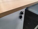 Wood Top Office Desks w/ Matching White Lockable Pedestal Cabinets - Set Of 10 - Image 21