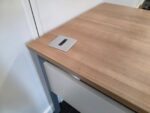 Wood Top Office Desks w/ Matching White Lockable Pedestal Cabinets - Set Of 10 - Image 23