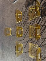 MB Dining / Meeting Chairs Stackable - Set of 6 Amber Clear Plastic Office Seat - Image 9