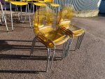 MB Dining / Meeting Chairs Stackable - Set of 6 Amber Clear Plastic Office Seat - Image 14