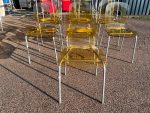 MB Dining / Meeting Chairs Stackable - Set of 6 Amber Clear Plastic Office Seat - Image 15