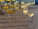 MB Dining / Meeting Chairs Stackable - Set of 6 Amber Clear Plastic Office Seat - Image 16