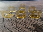 MB Dining / Meeting Chairs Stackable - Set of 6 Amber Clear Plastic Office Seat - Image 17