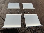 White Bar Stools with Chrome Frame, Wooden Seats – 78cm - Image 3