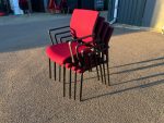 Elite Stacking Meeting Chairs Upholstered Red Visitor Seating - Set of 4 - Image 10