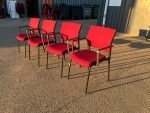 Elite Stacking Meeting Chairs Upholstered Red Visitor Seating - Set of 4 - Image 11