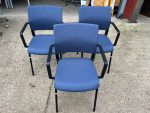 Elite Meeting/Reception Chairs, Blue Fabric and Black Frame - Stackable Set of 5