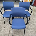 Elite Meeting/Reception Chairs, Blue Fabric and Black Frame - Stackable Set of 5
