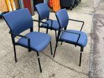 Elite Meeting/Reception Chairs, Blue Fabric and Black Frame - Stackable Set of 5 - Image 3