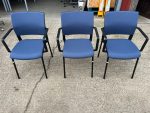 Elite Meeting/Reception Chairs, Blue Fabric and Black Frame - Stackable Set of 5 - Image 5