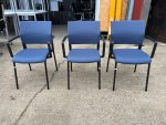 Elite Meeting/Reception Chairs, Blue Fabric and Black Frame - Stackable Set of 5 - Image 6