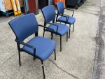 Elite Meeting/Reception Chairs, Blue Fabric and Black Frame - Stackable Set of 5 - Image 14