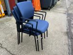 Elite Meeting/Reception Chairs, Blue Fabric and Black Frame - Stackable Set of 5 - Image 15