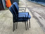 Elite Meeting/Reception Chairs, Blue Fabric and Black Frame - Stackable Set of 5 - Image 16