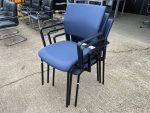 Elite Meeting/Reception Chairs, Blue Fabric and Black Frame - Stackable Set of 5 - Image 18