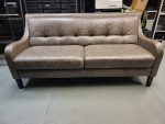 Vintage Brown Leather 3 Seater Sofa – Art Deco Reception Lounge Seating