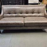 Vintage Brown Leather 3 Seater Sofa – Art Deco Reception Lounge Seating