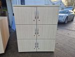 Wooden Locker Cabinet - 6 Door Maple Lockable Office Staff Laptop Storage - Image 3