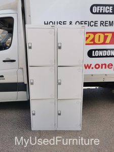 Flexiform Steel Locker Cabinet - 6 Door Grey Lockable Staff Gym Office Storage