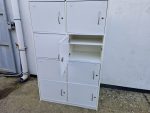 Wooden Locker White Cabinet - 8 Door White Office Staff Laptop Storage Unit - Image 2