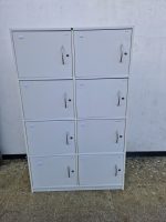 Wooden Locker White Cabinet - 8 Door White Office Staff Laptop Storage Unit - Image 3
