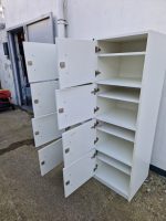 Wooden Locker White Cabinet - 8 Door White Office Staff Laptop Storage Unit - Image 8