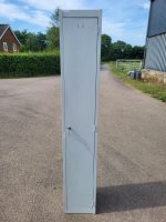 Grey Steel Locker Cabinet - Single Door Lockable Staff/ Gym Office Storage