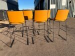 Stackable Bar Stools Upholstered Mustard Yellow Seat, Black Frame - Set of 5 - Image 31