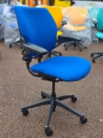 Humanscale Freedom Draughtsman Chair High Ergonomic Tall Office Seat - Navy Blue - Image 2