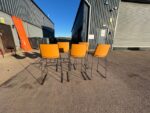 Stackable Bar Stools Upholstered Mustard Yellow Seat, Black Frame - Set of 5 - Image 39