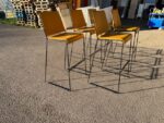 Stackable Bar Stools Upholstered Mustard Yellow Seat, Black Frame - Set of 5 - Image 40