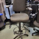 Draughtsman Office Chair Grey with Foot Ring & Arms | New Gas Lift | Refurbished