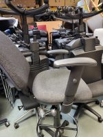 Draughtsman Office Chair Grey with Foot Ring & Arms | New Gas Lift | Refurbished - Image 3