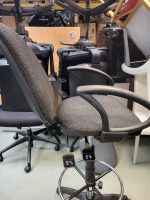 Draughtsman Chair High Back Ergonomic With Adjustable Foot Ring - Dark Grey - Image 6