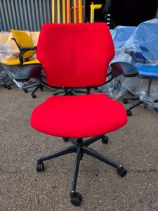 Humanscale Freedom Office Chair, Ergonomic with Adjustable Seat and Arms - Red